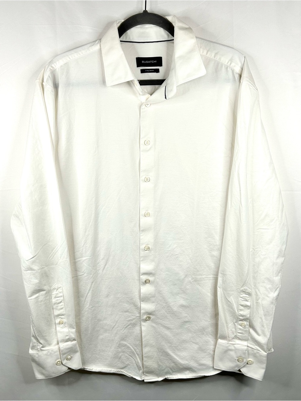 Bugatchi 8 Way Stretch Shirt Mens Size XL White Button Up Tech Performance
